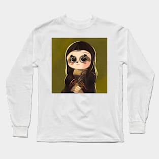 slowlisa, beautiful sloth named lisa like monalisa Long Sleeve T-Shirt